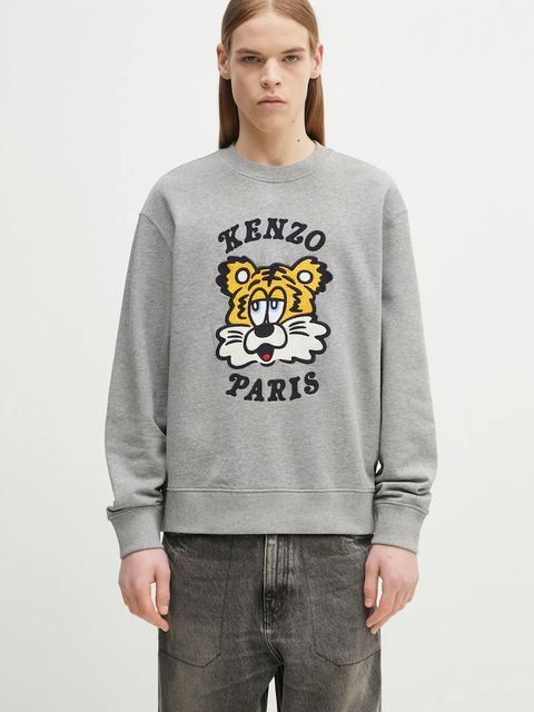 Kenzo bluza bawełniana x Verdy kolor szary z nadrukiem FF58SW2394MF.94