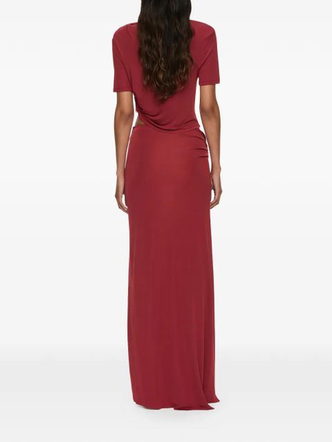 Christopher Esber Orica crystal-embellished ruched jersey T-shirt - Red