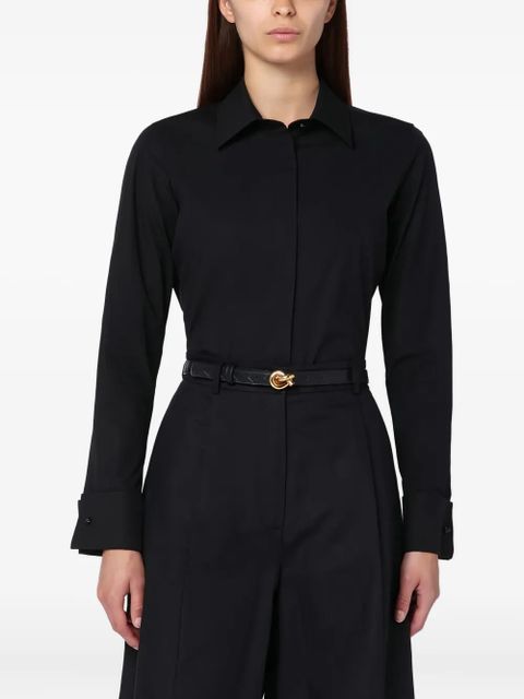 Max Mara embroidered-logo long-sleeve shirt - Black