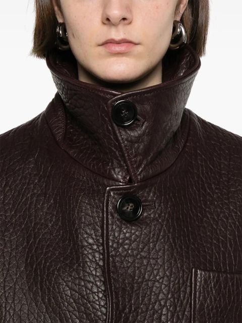 AMI Paris leather jacket - Brown