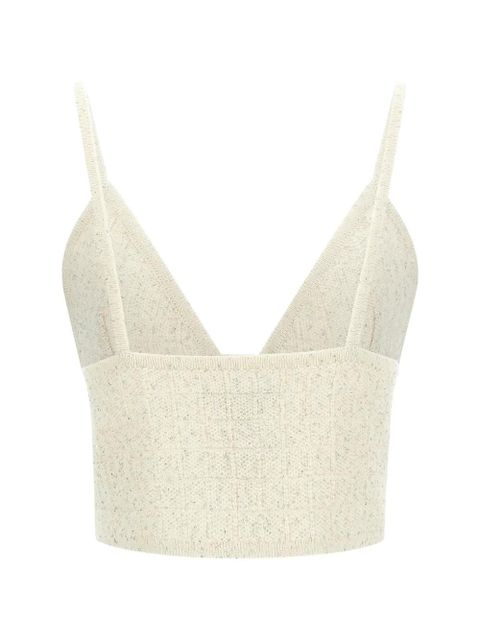 Alessandra Rich V-neck tank top - Neutrals - zdjęcie produktu nr 2