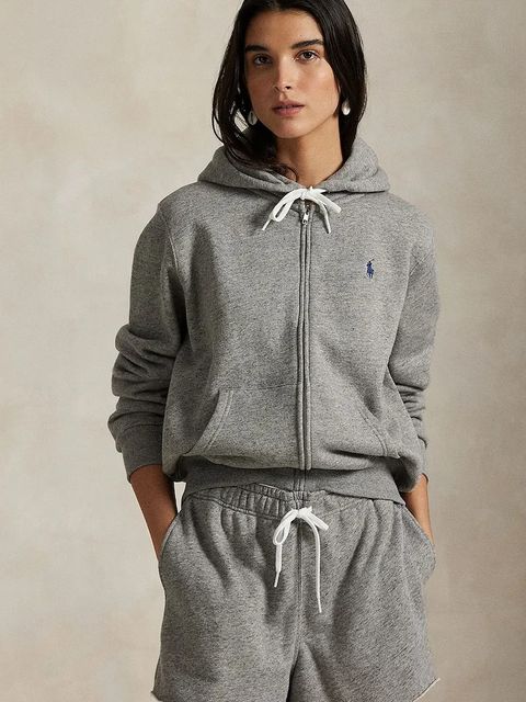 Polo Ralph Lauren bluza damska kolor szary z kapturem gładka 211971699 - zdjęcie produktu nr 1