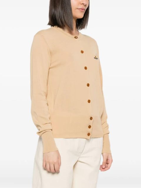 Vivienne Westwood logo-embroidered cardigan - Neutrals