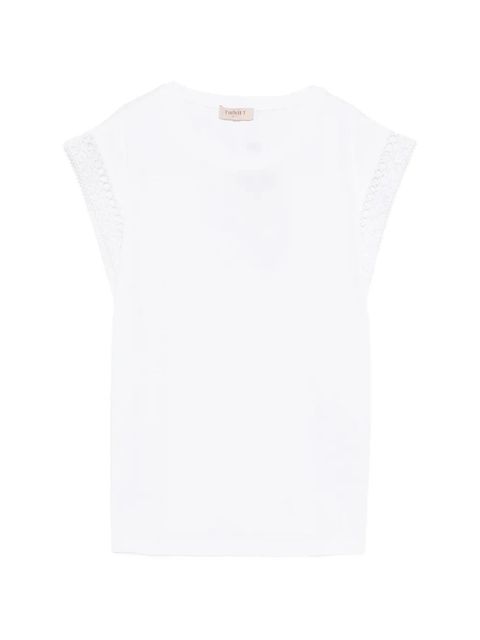 TWINSET lace-trim T-shirt - White - zdjęcie produktu nr 1