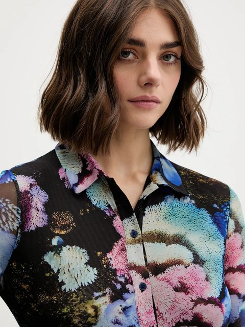 Desigual sukienka CORAL LACROIX kolor czarny mini prosta 25WWVK10