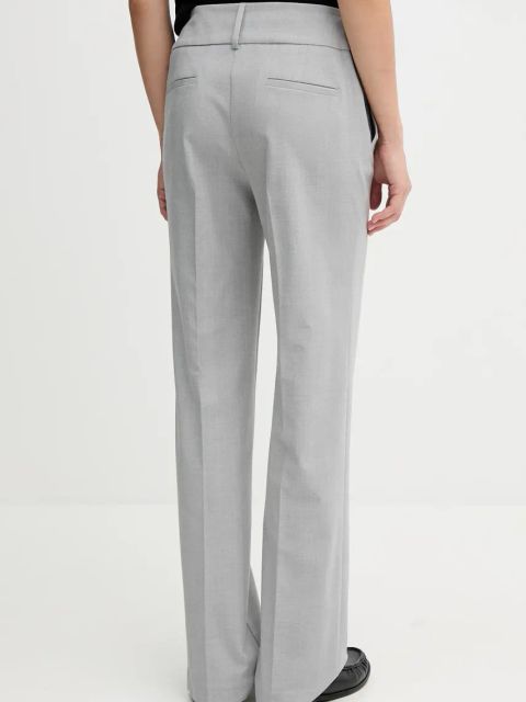 Sisley spodnie damskie kolor szary szerokie high waist 490TLF06L