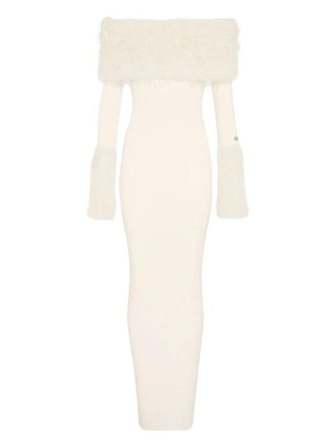 Jean Paul Gaultier ribbed faux-fur trimmed dress - Neutrals - zdjęcie produktu nr 1