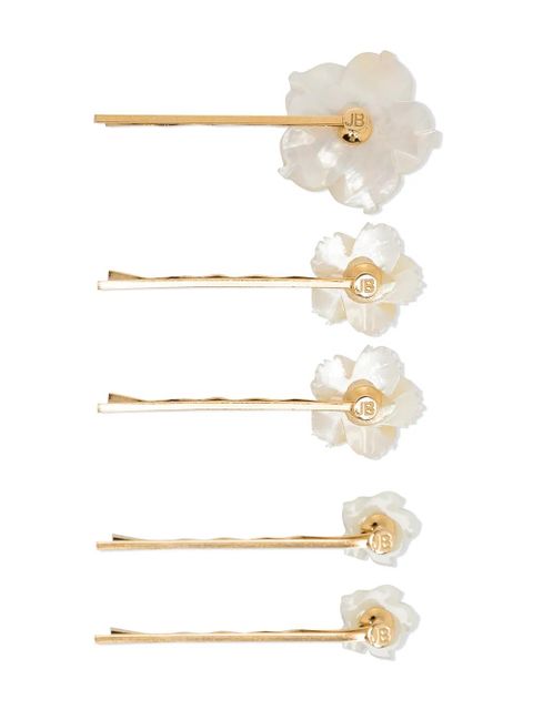 Jennifer Behr floral-pearl bobby pin set - White