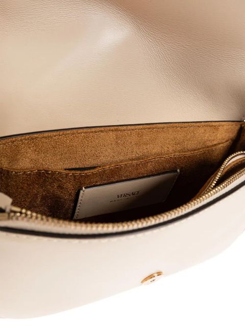 Versace mini Tag logo charm crossbody bag - Neutrals