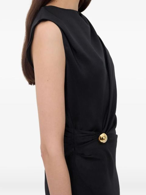 LouLou de Saison Roan metal-ornament silk dress - Black