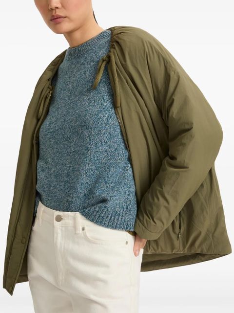 Yves Salomon drawstring-neck down jacket - Green