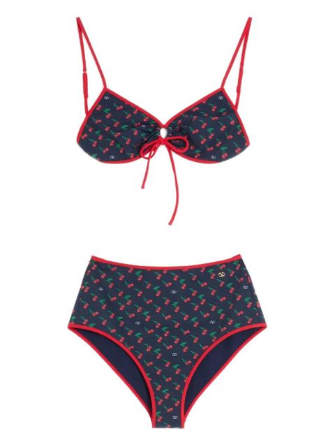 Valentino Garavani Cherryfic-print bikini - Blue