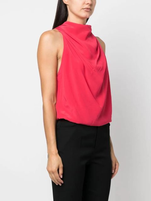Lanvin draped sleeveless silk top - Pink