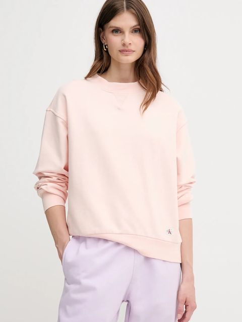 Calvin Klein Jeans bluza bawełniana damska kolor różowy gładka LV047B238G - zdjęcie produktu nr 1