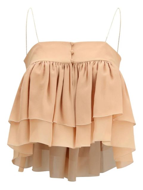 Chloé ruffled chain strap top - Neutrals - zdjęcie produktu nr 1