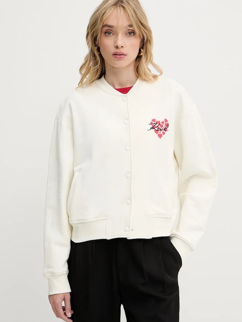 Karl Lagerfeld bluza bawełniana damska kolor beżowy z aplikacją A3W20009 - zdjęcie produktu nr 1