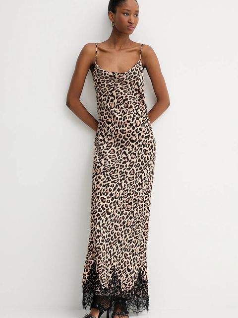 Never Fully Dressed sukienka kolor brązowy maxi prosta - zdjęcie produktu nr 2