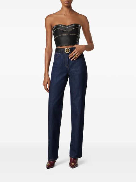 Versace studded leather top - Black