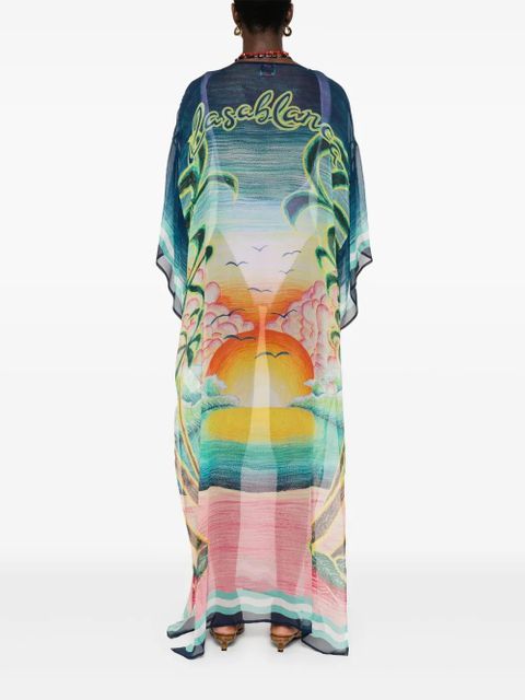 Casablanca silk chiffon maxi dress - Blue