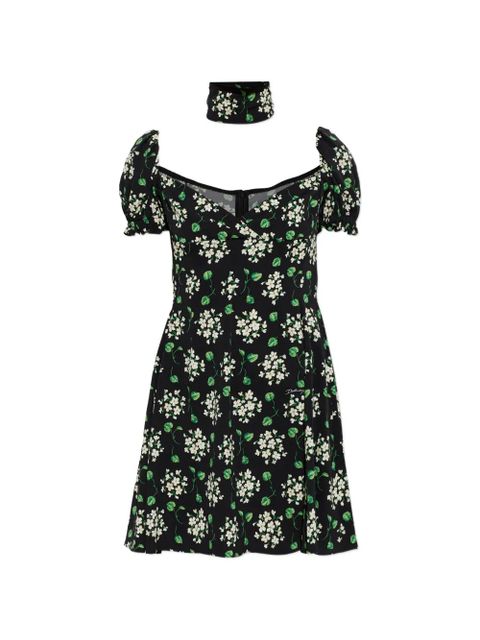Dolce & Gabbana puff-sleeve floral mini dress - Black - zdjęcie produktu nr 1