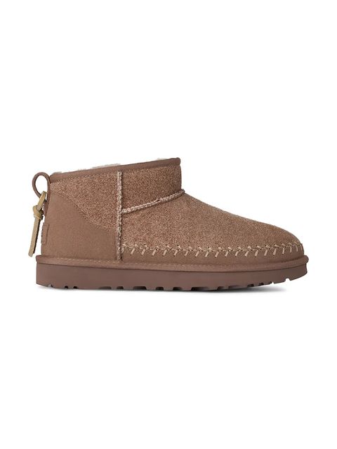 UGG śniegowce zamszowe Classic Ultra Mini Biarritz kolor brązowy 1171538.RYK - zdjęcie produktu nr 1