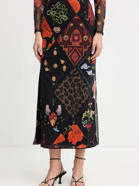 Never Fully Dressed spódnica kolor czarny maxi prosta NFDSK751 - zdjęcie produktu nr 1