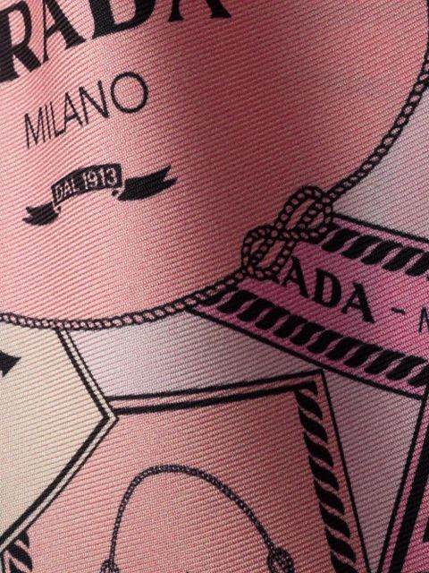 Prada printed twill scarf - Pink
