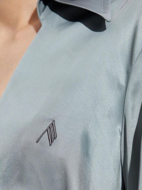 The Attico wrap-front mini dress - Blue