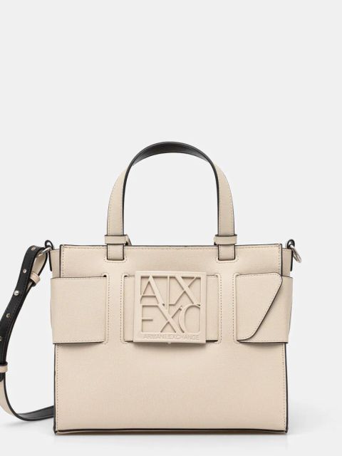 Armani Exchange torebka kolor beżowy
