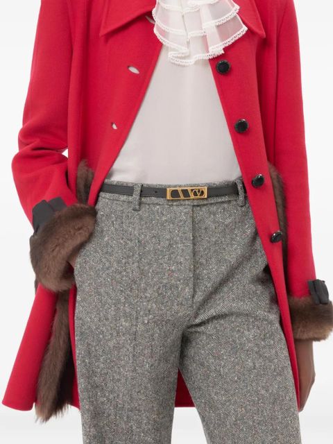 Valentino Garavani VLogo-signature rectangular-buckle belt - Black