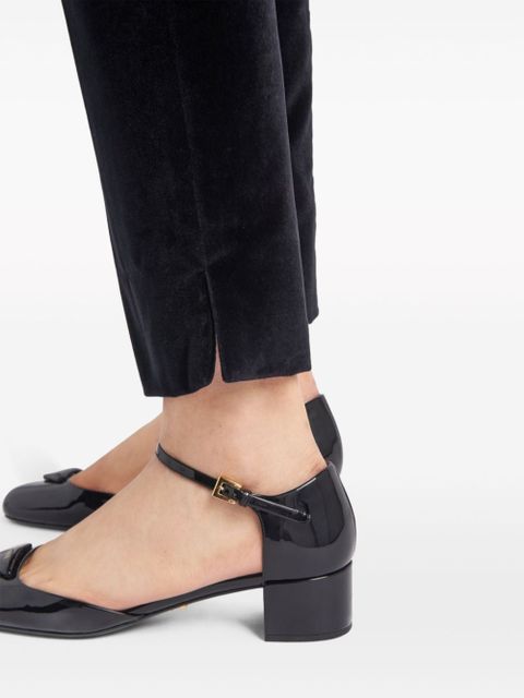 Prada velvet straight-leg trousers - Black