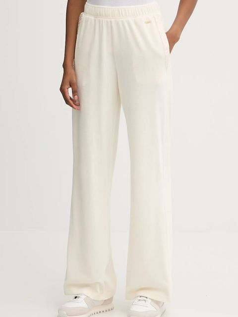 BOSS spodnie lounge damskie kolor beżowy gładkie 50550716 - zdjęcie produktu nr 1