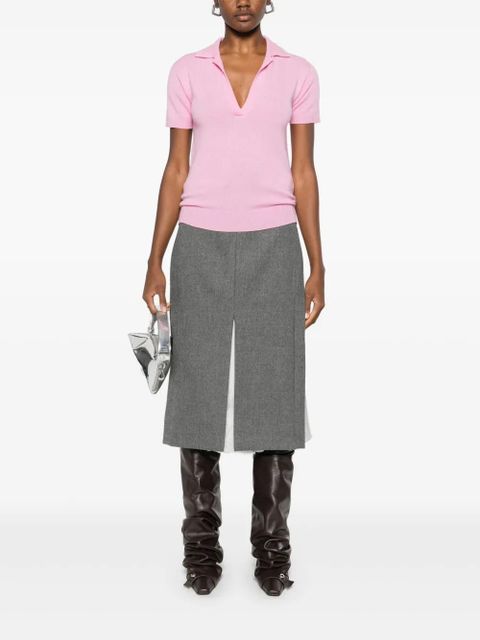 Blumarine logo-appliqué polo top - Pink