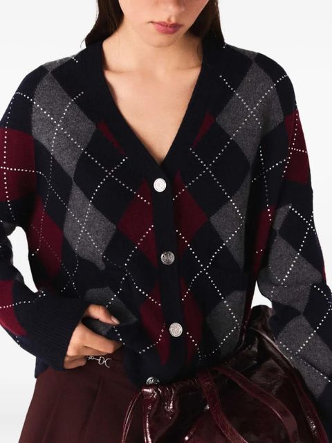 Maje argyle-pattern cardigan - Blue