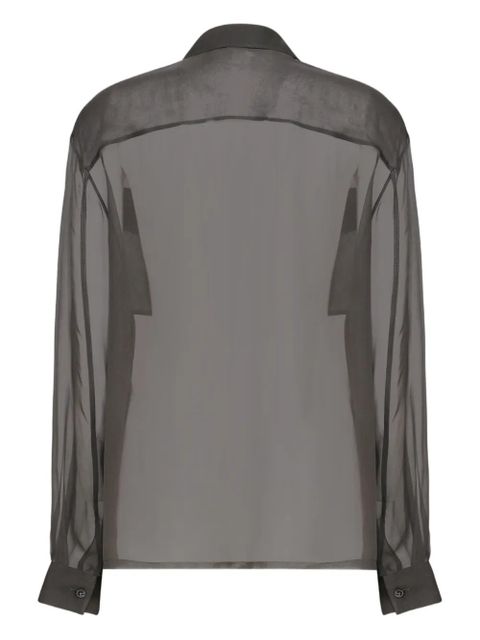 Saint Laurent pointed-collar flap-pocket shirt - Grey