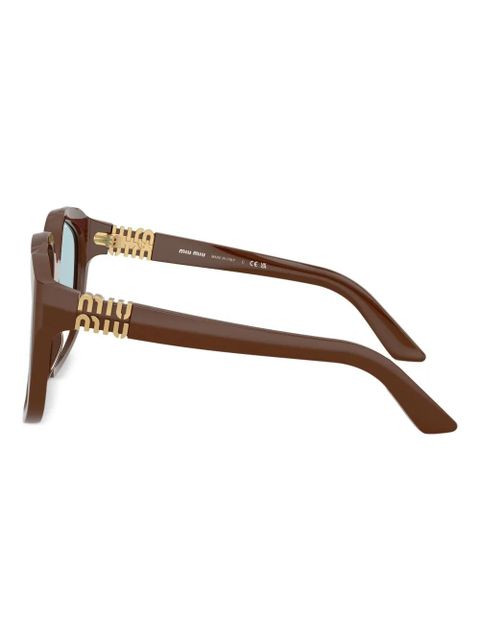 Miu Miu Eyewear MUA07S geometric-frame sunglasses - Brown