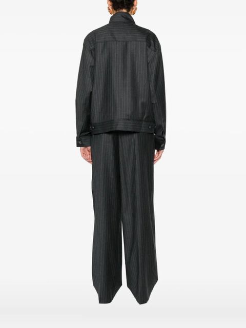 Aya Muse pinstriped bomber jacket - Grey