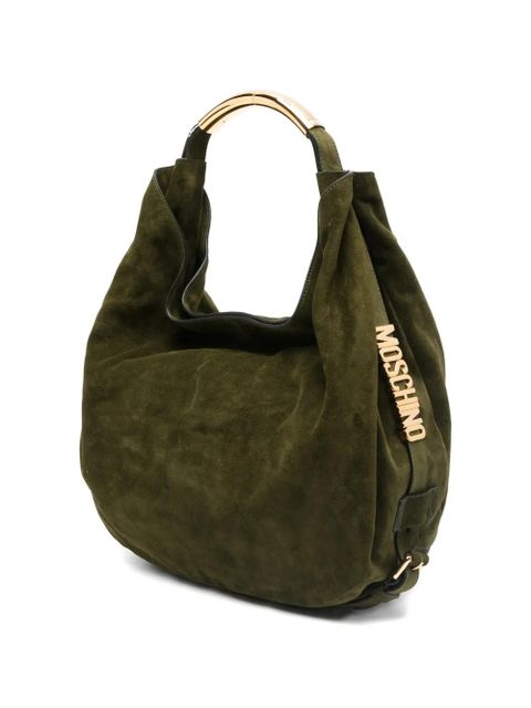 Moschino logo leather shoulder bag - Green