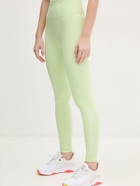 Calvin Klein Performance legginsy treningowe kolor zielony gładkie LVGWS5L612 - zdjęcie produktu nr 1