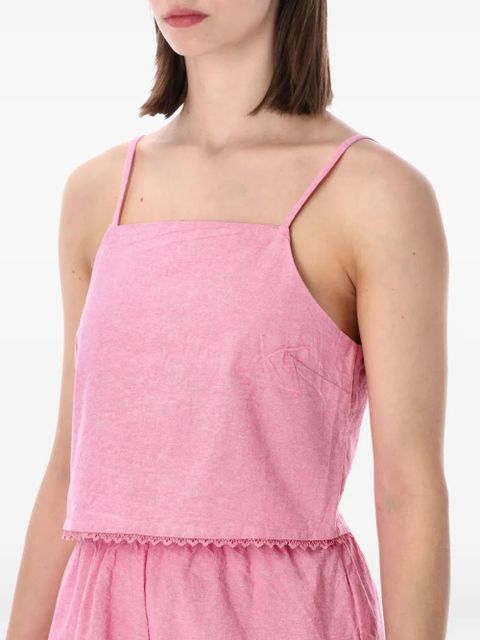 American Vintage Feoly ace-trim spaghetti-strap top - Pink