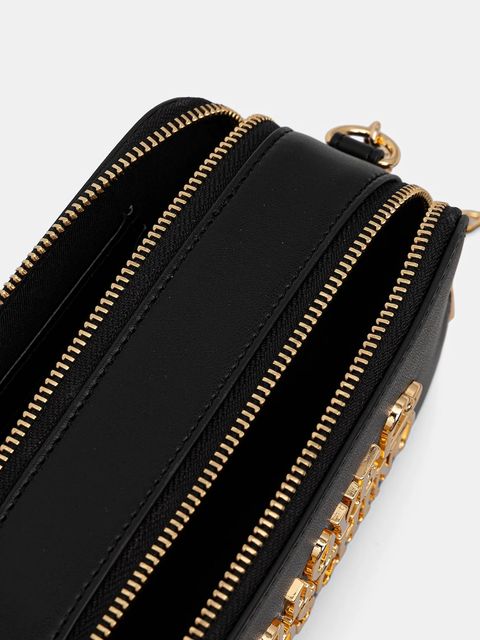 Love Moschino torebka skórzana kolor czarny JC4333PP0NK1300A