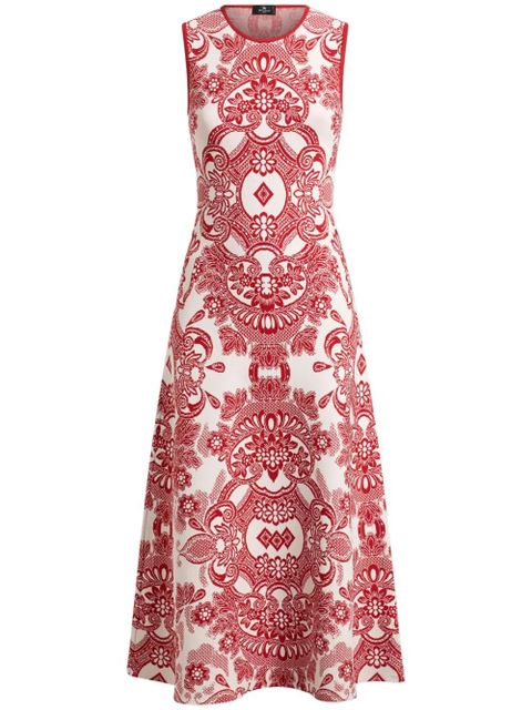 ETRO patterned-jacquard midi dress - Red - zdjęcie produktu nr 1