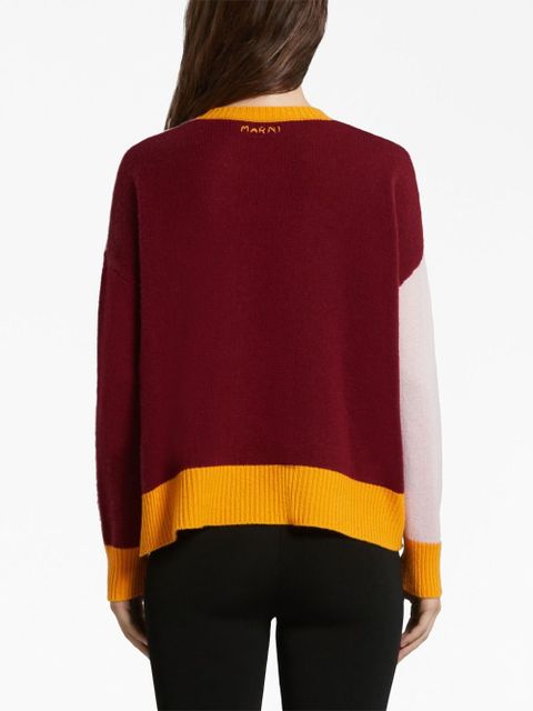 Marni colour-block cashmere jumper - Pink