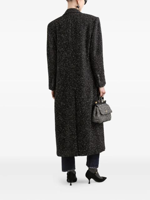 Dolce & Gabbana herringbone-pattern double-breasted coat - Black
