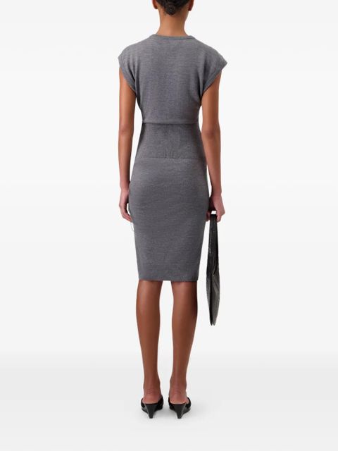 Coperni side-gathering cap-sleeve mini dress - Grey