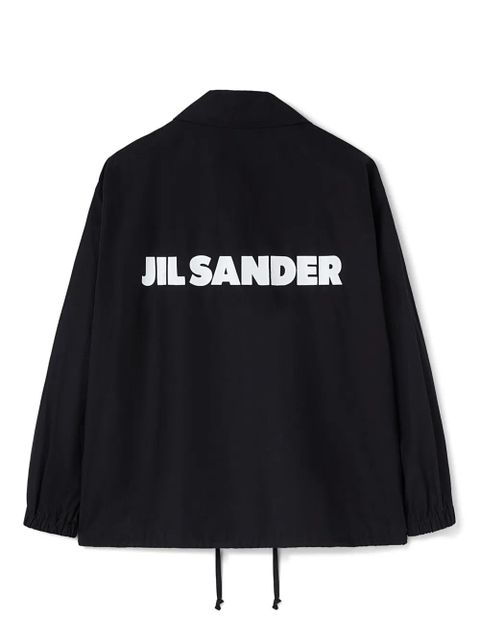 Jil Sander logo-print shirt jacket - Black
