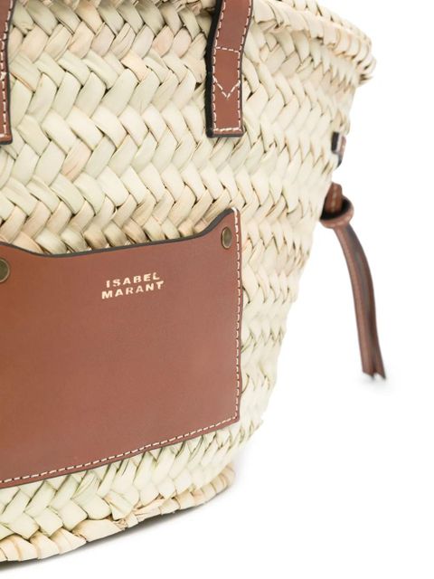 ISABEL MARANT mini Cadix raffia basket bag - Neutrals