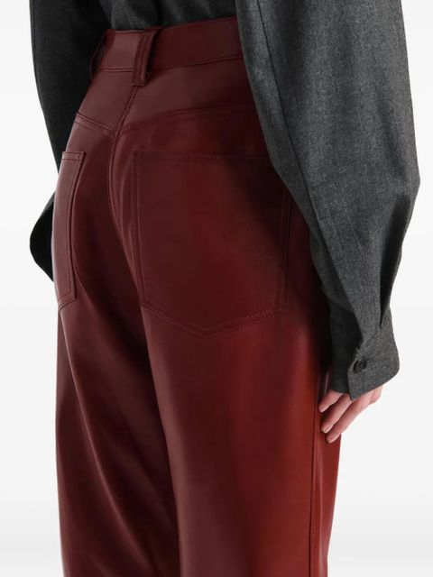 KHAITE Callum pocket lambskin trousers - Red
