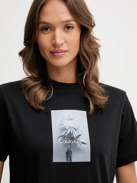 Calvin Klein Jeans t-shirt bawełniany damski kolor czarny LV047D880G