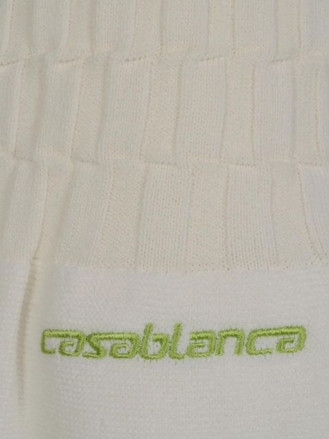 Casablanca drawstring ruffled mini skirt - White